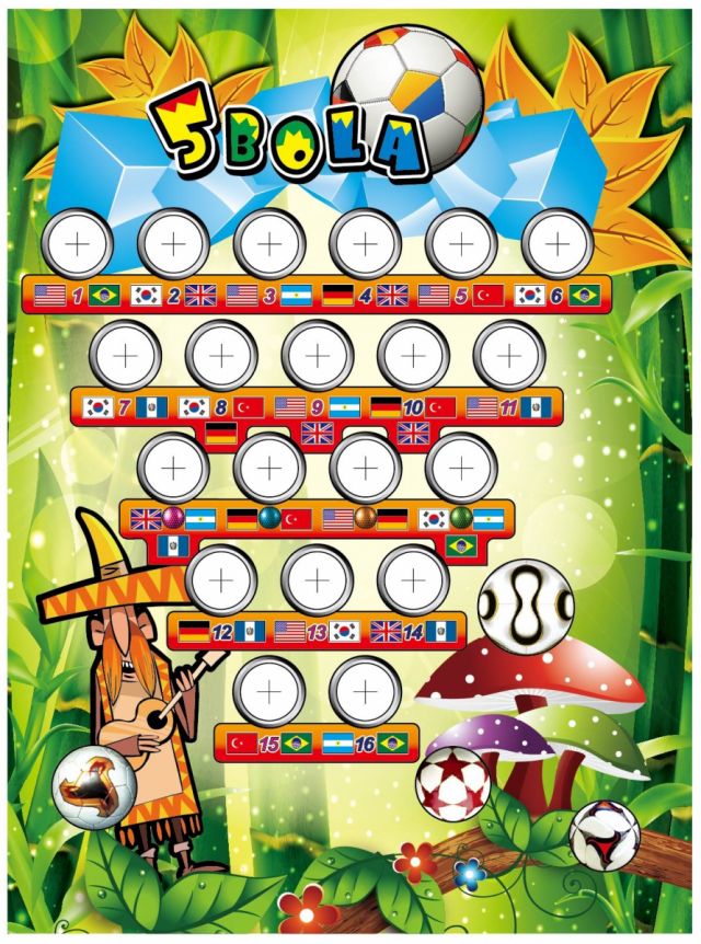 Máquina Pinball- Selva Tropical 5 Bolas Con Slot 02