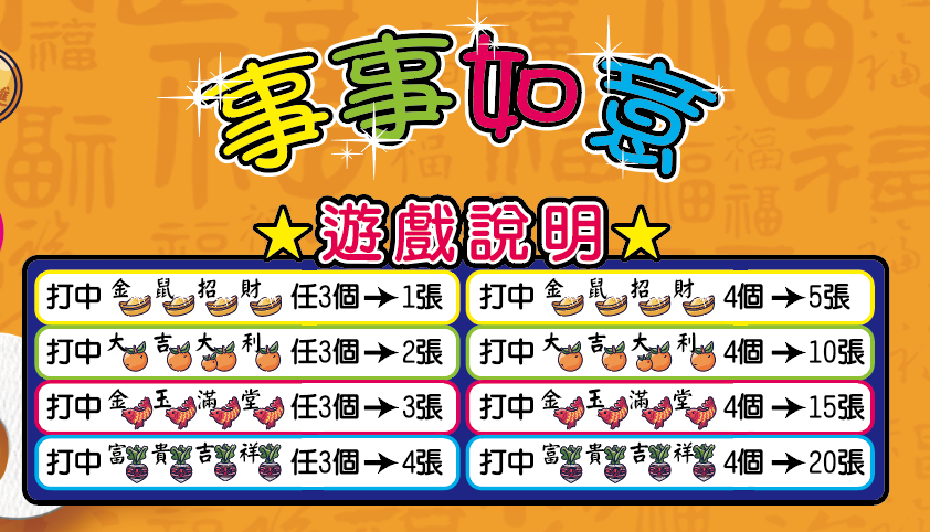 事事如意 非屬彈珠台